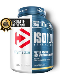 Dymatize ISO100 Hydrolyzed Birthday Cake Πρωτεΐνη Ορού Γάλακτος Γράμμωσης Χωρίς Λακτόζη 2.2kg