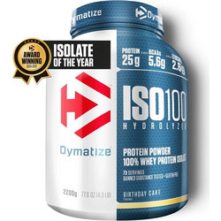 Dymatize ISO100 Hydrolyzed Birthday Cake Πρωτεΐνη Ορού Γάλακτος Γράμμωσης Χωρίς Λακτόζη 2.2kg
