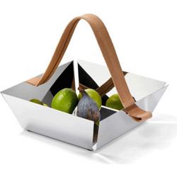 Φρουτιέρα A Tavola 105035 23x23x7,6cm Inox-Brown Philippi Ατσάλι,Ύφασμα