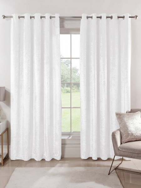 Γαρύφαλλο Κουρτίνα με Τρουκς 290x280 Luxury Velour Λευκό