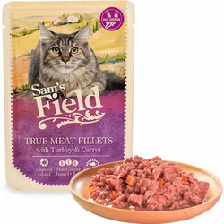 Sam's Field Cat Pouch Γαλοπούλα & Καρότα 85gr
