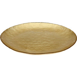 Cryspo Trio Πιάτο Ρηχό Γυάλινο Kronos Oro 28cm