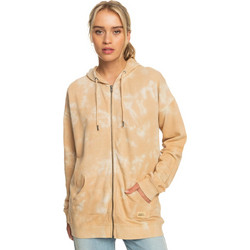 Roxy Fools Gold Γυναικεία Ζακέτα Φούτερ Μακριά με Κουκούλα και Φερμουάρ Μπεζ ERJFT04614-TGB6