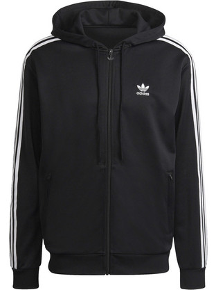 Adidas Adicolor Classics Ανδρική Ζακέτα Φούτερ με Κουκούλα και Φερμουάρ Μαύρη HB9512