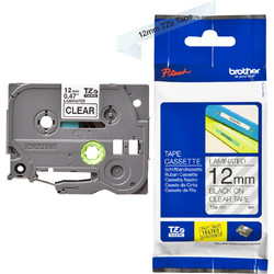 Labelling Tape Cassette Brother TZE-131 12mm Black On Transparent Tape