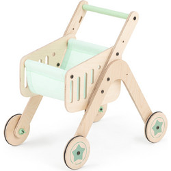 MamaToyz Trio Shopper Καρότσι Αγορών Ξύλινη Περπατούρα Αυτοκινητάκι