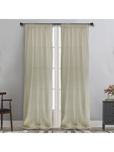 Maison Blanche Κουρτίνα Γάζα με Τρέσα 145x290 Ριγέ 1673/107