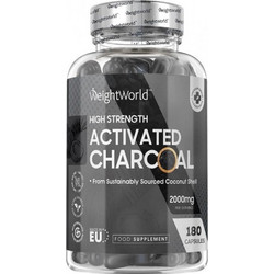WeightWorld Activated Charcoal 2000mg Πεπτικό Βοήθημα 180 Κάψουλες