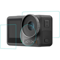 PULUZ PU810 Tempered Glass Film for DJI Action 3 (3 in 1 Lens + Front and Back LCD Display) 9H 2.5D