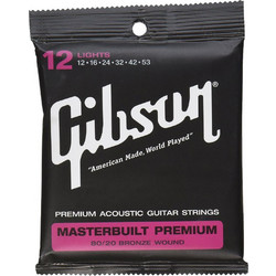 Gibson Masterbuilt Premium Σετ 6 Χορδές Ακουστικής Κιθάρας 80/20 Bronze 12-53" Light Tension