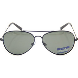 Invu B1410G Γυαλιά Ηλίου Aviator Μεταλλικά Μαύρα με Πράσινο Polarized Φακό
