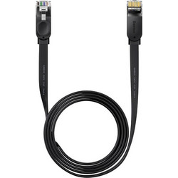 Baseus Flat S/FTP Cat.6 Καλώδιο Δικτύου Ethernet 2m Black