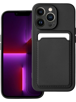 Forcell Card Back Cover Σιλικόνης Μαύρο (iPhone 14 Pro)