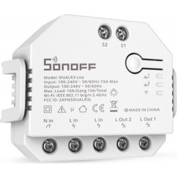 Sonoff Dual R3 Lite Smart Ενδιάμεσος Διακόπτης Wi-Fi σε Λευκό Χρώμα (DUALR3 LITE) (SONDUALR3LITE)