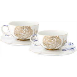 Pip Studio Royal Σετ Φλιτζάνια Cappuccino Πορσελάνης Λευκά 225ml 2τμχ 51004075