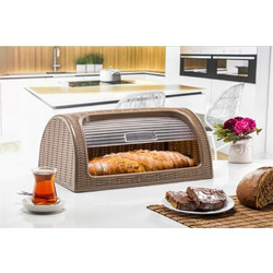 Max Home Ψωμιέρα με Καπάκι Πλαστική σε Καφέ Χρώμα 41.4x26.9x18.1cmΚωδικός: 32474802