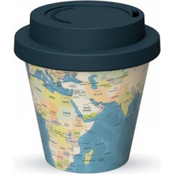 iDrink Ποτήρι Καφέ Bamboo με Καπάκι Blue Map 90ml ID5113