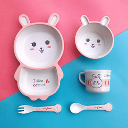BabyCloud Βρεφικό Σετ Φαγητού Bamboo Bunny Pink 5τμχ