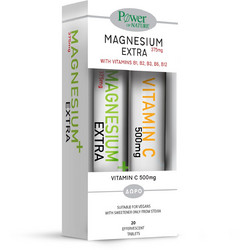 Power Health Magnesium Extra 375mg 20s + Vitamin C 500mg 20 Αναβράζοντα Δισκία