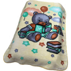 Dimcol Studying Bear 39 Κουβέρτα Κούνιας Βελουτέ 110x140 Μπεζ