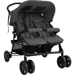 vidaXL Twin Dark Καρότσι για Δίδυμα Grey 10342