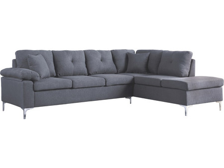 HomeMarkt Zaila Γωνιακός Καναπές Δεξιά Γωνία Γκρι 282x197x90cm HM3087R