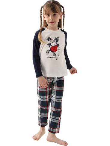 Πιτζάμα εφηβική Arnetta Winter Day gIrl AR2600G-Λευκό