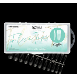 NC NAILS FLEXI TIPS COFFIN 240ΤΕΜ SOFT/MATT TIPS ΔΙΑΦΑΝΑ