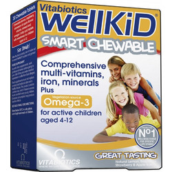 Vitabiotics Wellkid Smart Chewable Έλαιο Λιναρόσπορου για Παιδιά Λεμόνι Μούρα 30 Ζελεδάκια