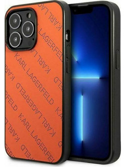Karl Lagerfeld Perforated Allover Back Cover Orange (iPhone 13 Pro Max)