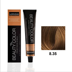 Lorvenn Beauty Color 8.35 Ξανθό Ανοιχτό Ντορέ Ακαζού Μόνιμη Βαφή Μαλλιών 70ml
