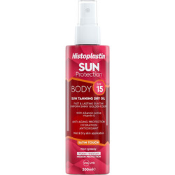 Heremco Histoplastin Dry Αδιάβροχο Λάδι Μαυρίσματος Σώματος SPF15 200ml