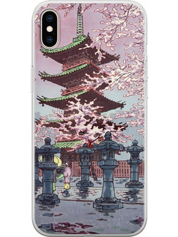 Θήκη Ukiyo-e - Cherry Blossom iPhone XS Max Flexible TPU (Διάφανη Σιλικόνη)