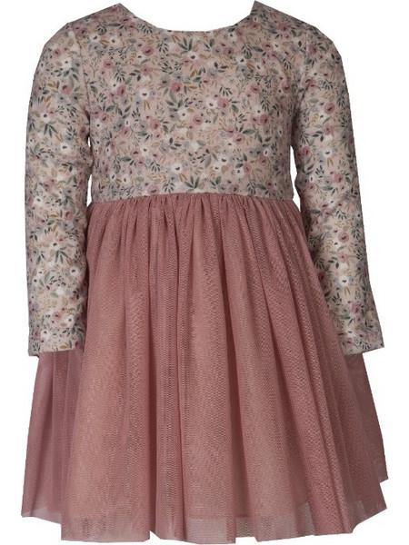 M&B Παιδικό Φόρεμα με Τούλι Floral Ροζ 14651465