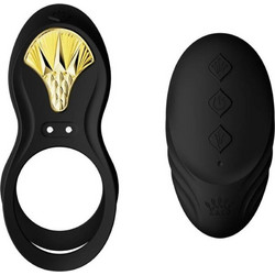 Zalo Bayek Ring Ελαστικό Δαχτυλίδι Πέους Σιλικόνης με Δόνηση Μαύρο