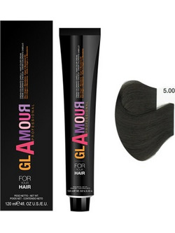 Glamour Professional Permanent Hair Color Cream 5.00 Intense Light Brown Μόνιμη Βαφή Μαλλιών 120ml