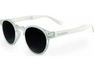 Doubleice Round Sun White Γυναικεία Γυαλιά Ηλίου Στρογγυλά Κοκάλινα Λευκά με Μαύρο Polarized Φακό