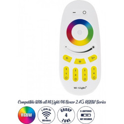 GloboStar 71409 FUT096 Mi-Light Ασύρματο Χειριστήριο Αφής RF 2.4Ghz 4 Group για όλα τα RGBW Mi-BOXER Controller DC 3V 2 x AAA - IP20 Λευκό Μ12 x Π5.4 x Υ2cm - 5 Years Warranty