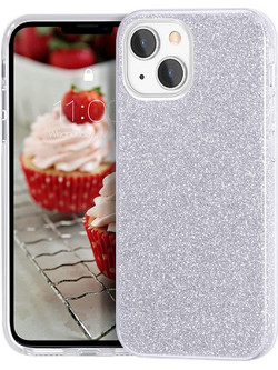 Θήκη iPhone 13 Forcell Glitter Shine Cover Hard Case -Ασημί
