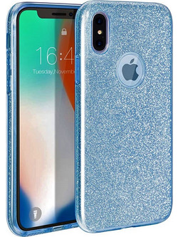 Θήκη iPhone X / XS Forcell Glitter Shine Cover Hard Case -Μπλε