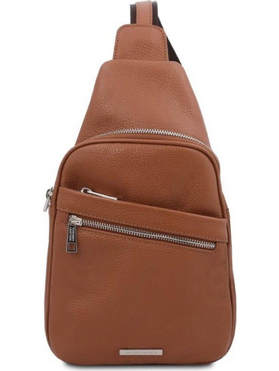 Tuscany Leather Δερμάτινη Ανδρική Τσάντα Στήθους Μπλε TL142022