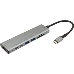 Baykron USB-C Multi-HUB Premium EXPLORER PD 100W, USB 3.0, 4K HDMI, SD & MicroSD Γκρι BA-CC-001