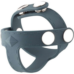 Boners T-Shape Ball Splitter Ρυθμιζόμενο Ελαστικό Δαχτυλίδι Πέους & Όρχεων Σιλικόνης Γκρι