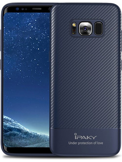 iPaky Carbon Fiber flexible TPU Samsung Galaxy S8 Plus Μπλε