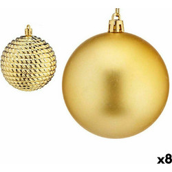 Σετ Χριστουγεννιάτικες Μπάλες Χρυσό Πλαστική ύλη 8 x 9 x 8 cm (8 Μονάδες) S3628809