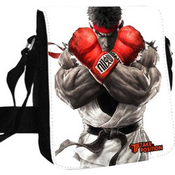Μεσαίο Τσαντάκι ώμου Unisex Street Fighter Ryu, Takeposition 26ύψος x 25πλάτος cm, Μαύρο, 984-4619