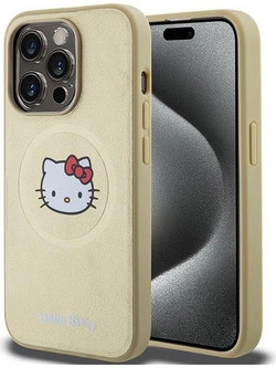 Hello Kitty Leather Kitty Head MagSafe case for iPhone 13 Pro Max - gold