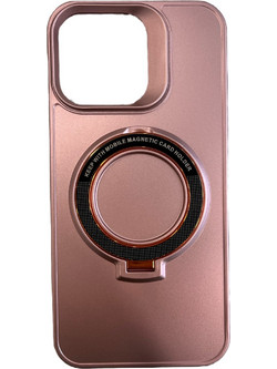 MagSafe Magnetic Ring Phone Case 2-in-1 Inner Shockproof Back Full Coverage Rose Gold Protective Cover(iPhone 15 Pro max)