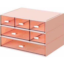 Organizer με 6 συρτάρια ροζ Y15x22,9x16,7εκ