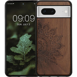 KWmobile Σκληρή Ξύλινη Θήκη με TPU Bumper - Google Pixel 8 - Walnut / Rising Sun (61875.01)